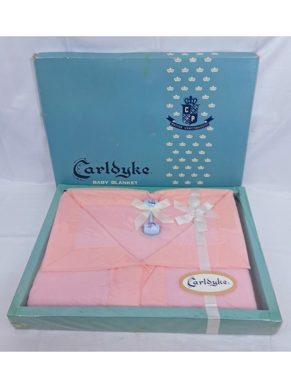 BABY Blanket CARLDYKE Pink 36x50 & Blue Toy CP Master Craftsmanship 16685 NEW